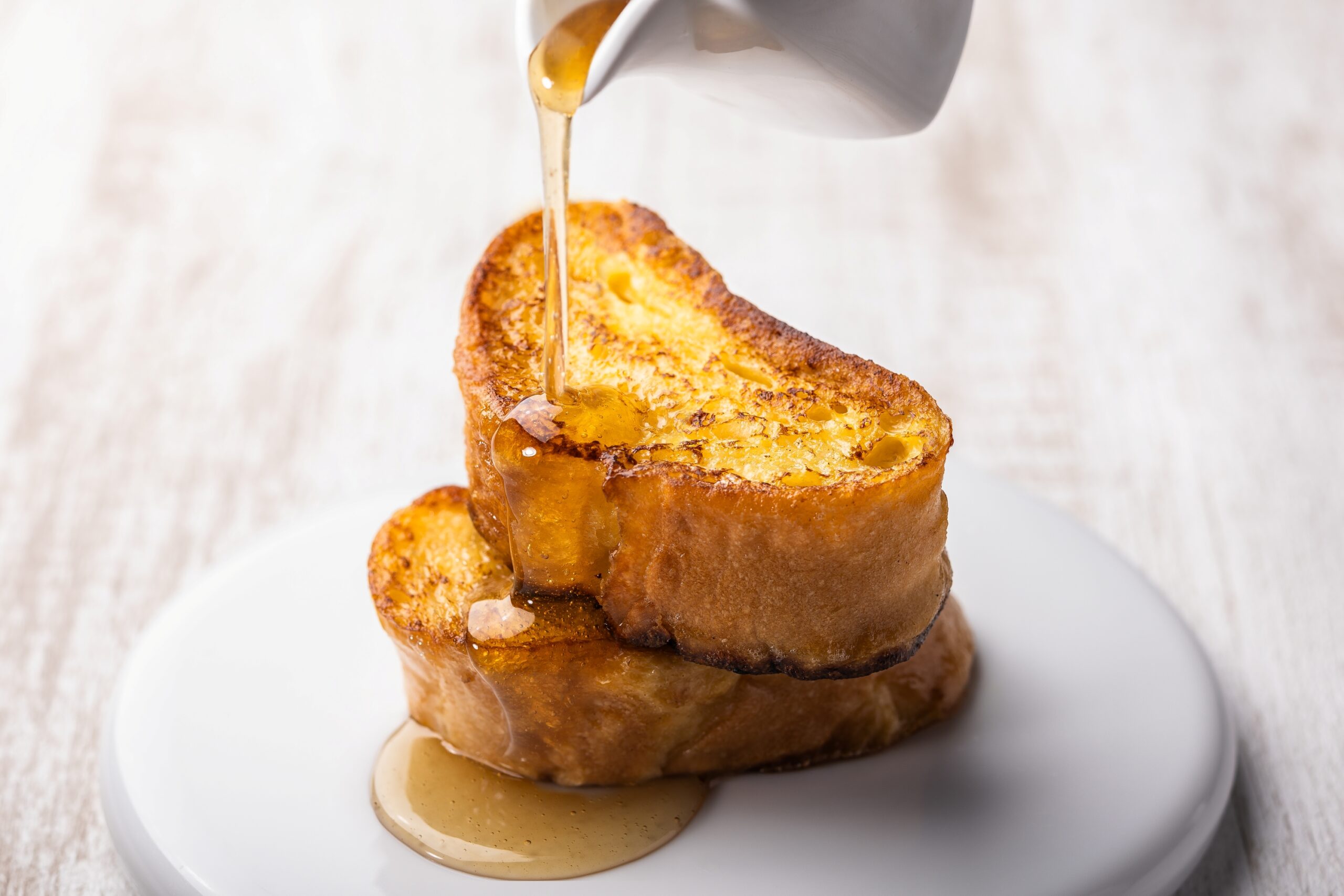 Freshly baked French toast is served during breakfast hours